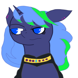 Size: 2000x2000 | Tagged: safe, oc, oc only, oc:star gazer, pony, bust, cloak, clothes, female, high res, mare, simple background, solo, white background