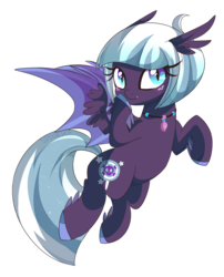Size: 2699x3342 | Tagged: safe, oc, oc only, bat pony, hybrid, pony, fangs, female, high res, jewelry, necklace, simple background, smiling, solo, transparent background