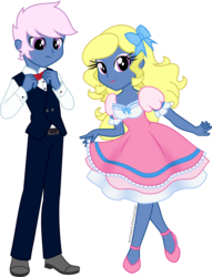 Size: 1960x2559 | Tagged: safe, artist:nstone53, oc, oc only, oc:azure/sapphire, equestria girls, g4, before and after, clothes, crossdressing, dress, equestria girls-ified, femboy, feminization, high heels, makeup, male, shoes, simple background, transparent background, wig