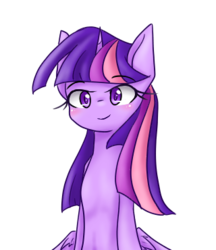 Size: 320x370 | Tagged: safe, artist:azurepicker, twilight sparkle, alicorn, pony, female, looking at you, mare, simple background, smiling, solo, transparent background, twilight sparkle (alicorn)