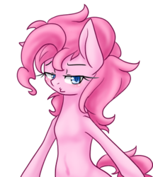 Size: 320x370 | Tagged: safe, artist:azurepicker, pinkie pie, earth pony, pony, bedroom eyes, female, mare, simple background, solo, transparent background
