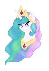 Size: 2100x3000 | Tagged: safe, artist:countessmrose, princess celestia, pony, g4, crown, female, high res, jewelry, looking at you, mare, regalia, simple background, smiling, solo, transparent background