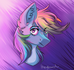 Size: 1000x950 | Tagged: safe, artist:spicybrowniemix, rainbow dash, pony, g4, bust, female, mare, multicolored hair, solo