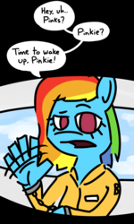 Size: 1200x2000 | Tagged: safe, artist:chumguzzle, rainbow dash, anthro, comic:our side of the sky, g4, comic, cuffs, prisoner rd