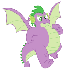 Size: 1024x981 | Tagged: safe, artist:aleximusprime, spike, dragon, g4, molt down, chubby, fat, fat spike, male, older, simple background, solo, transparent background, vector, winged spike, wings
