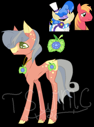 Size: 467x630 | Tagged: safe, artist:theshadowwolfmc, big macintosh, sapphire shores, oc, oc only, earth pony, pony, g4, black background, colored pupils, female, heart eyes, jewelry, mare, necklace, offspring, parent:big macintosh, parent:sapphire shores, parents:sapphiremac, simple background, solo, unshorn fetlocks, wingding eyes