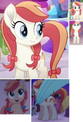 Size: 545x797 | Tagged: safe, screencap, dawn sunrays, earth pony, pony, g4, my little pony: the movie, background pony, bow, compilation, cropped, female, hair bow, mare, solo focus, tail bow