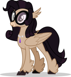 Size: 897x968 | Tagged: safe, artist:mlp-trailgrazer, oc, oc only, oc:remiges, classical hippogriff, hippogriff, female, glasses, simple background, solo, transparent background