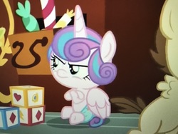 Size: 4032x3024 | Tagged: safe, screencap, princess flurry heart, a flurry of emotions, g4, season 7, '90s, angry, baby, cropped, crossed arms, diaper, flurry heart is not amused, unamused