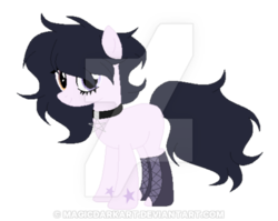 Size: 400x319 | Tagged: safe, artist:magicdarkart, oc, oc only, oc:hela, earth pony, pony, boots, choker, female, mare, obtrusive watermark, shoes, simple background, solo, transparent background, watermark