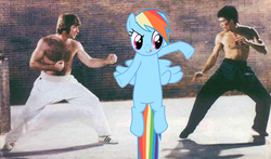 Size: 649x381 | Tagged: safe, rainbow dash, g4, bruce lee, chuck norris, ponies in movies, the way of the dragon