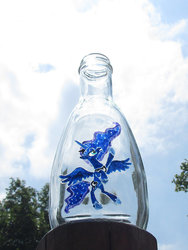 Size: 774x1031 | Tagged: safe, artist:malte279, princess luna, g4, bottle, craft, glass engraving, glass painting