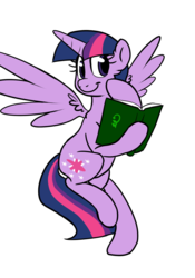 Size: 700x1000 | Tagged: safe, artist:bennimarru, twilight sparkle, alicorn, pony, g4, bipedal, book, female, mare, simple background, smiling, transparent background, twilight sparkle (alicorn)