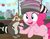 Size: 900x697 | Tagged: safe, artist:pixelkitties, pinkie pie, softpad, raccoon, g4, coonskin cap, hat, raccoon hat