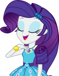 Size: 833x1075 | Tagged: safe, artist:thebarsection, edit, edited screencap, screencap, rarity, equestria girls, g4, my little pony equestria girls: better together, clothes, eyes closed, female, geode of shielding, not a vector, open mouth, simple background, smiling, solo, transparent background