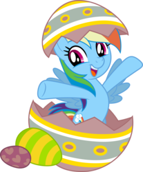 Size: 7000x8440 | Tagged: safe, artist:luckreza8, rainbow dash, surprise, pegasus, pony, g4, absurd resolution, cute, dashabetes, easter, easter egg, female, holiday, mare, simple background, transparent background, vector