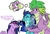 Size: 9900x6700 | Tagged: safe, artist:colourstrike, princess ember, spike, twilight sparkle, oc, oc:gail, oc:glaze (colourstrike), oc:torch, alicorn, dragon, pony, g4, absurd resolution, adult, adult spike, baby, baby dragon, female, male, mouth hold, offspring, older, older spike, parent:princess ember, parent:spike, parents:emberspike, ship:emberspike, shipping, simple background, straight, thought bubble, twilight sparkle (alicorn), white background