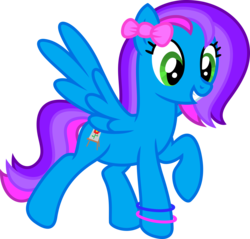 Size: 5000x4772 | Tagged: safe, artist:weegeestareatyou, oc, oc only, oc:azure acrylic, pegasus, pony, absurd resolution, adorkable, base used, bow, bracelet, cute, dork, female, hair bow, jewelry, mare, pegasus oc, simple background, solo, spread wings, transparent background, vector, wings