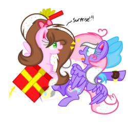 Size: 1019x1004 | Tagged: safe, artist:rachelclaraart, oc, oc only, oc:rainbow biscuit, pegasus, pony, base used, box, female, mare, pony in a box, simple background, surprised, transparent background