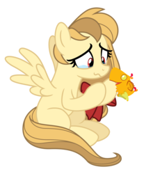 Size: 3540x4029 | Tagged: safe, artist:estories, oc, oc:alice goldenfeather, oc:comet, pegasus, phoenix, pony, g4, crying, female, high res, mare, simple background, sitting, tears of joy, teary eyes, transparent background, vector, wavy mouth