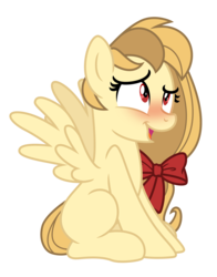 Size: 2858x3643 | Tagged: safe, artist:estories, oc, oc only, oc:alice goldenfeather, pegasus, pony, g4, blushing, cute, female, high res, mare, ocbetes, simple background, sitting, solo, transparent background, vector