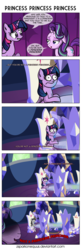 Size: 1675x5200 | Tagged: safe, artist:zsparkonequus, starlight glimmer, twilight sparkle, alicorn, pony, unicorn, g4, horse play, arrested development, comic, female, friendship throne, hello darkness my old friend, lidded eyes, mare, reference, simon and garfunkel, song reference, speech bubble, the sound of silence, twilight sparkle (alicorn), twilight's castle