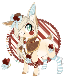 Size: 1181x1415 | Tagged: safe, artist:luuny-luna, oc, oc only, oc:alice, earth pony, pony, bow, clock, clothes, deer tail, female, filly, simple background, socks, solo, striped socks, transparent background