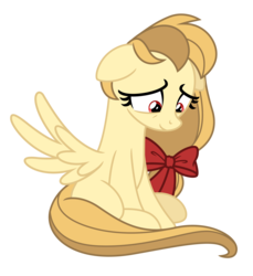 Size: 3725x4067 | Tagged: safe, artist:estories, oc, oc only, oc:alice goldenfeather, pegasus, pony, g4, cute, female, floppy ears, high res, mare, ocbetes, sad, simple background, sitting, solo, transparent background, vector
