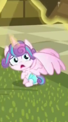 Size: 1242x2208 | Tagged: safe, screencap, princess flurry heart, pony, a flurry of emotions, g4, baby, cropped, diaper, female, looking at you, magic, open mouth, ponyville hospital, solo
