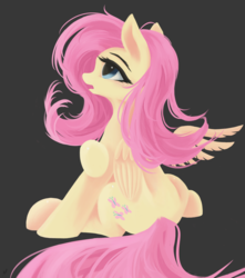 Size: 1873x2122 | Tagged: safe, artist:fluttersheeeee, fluttershy, pegasus, pony, g4, female, mare, rear view, simple background, solo