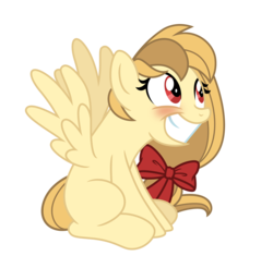 Size: 4337x4269 | Tagged: safe, artist:estories, oc, oc only, oc:alice goldenfeather, pegasus, pony, g4, absurd resolution, blushing, female, mare, simple background, sitting, solo, transparent background, vector