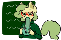 Size: 2300x1500 | Tagged: safe, artist:kiwiscribbles, oc, oc only, oc:kiwi scribbles, anthro, bong, drugs, female, glasses, marijuana, simple background, solo, transparent background