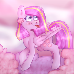 Size: 4000x4000 | Tagged: safe, artist:violetwinged22, oc, oc only, oc:bubblegum, pegasus, pony, female, mare, solo, tongue out
