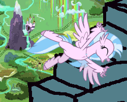 Size: 250x200 | Tagged: safe, artist:thetomness, artist:torpy-ponius, silverstream, classical hippogriff, hippogriff, g4, animated, canterlot, disney princess, endless stairs, equestria, falling downstairs, falling downstairs fetish, female, gif, happy, it keeps happening, loop, map of equestria, stairs, stairs are awesome, taco tuesday, that hippogriff sure does love stairs, tumbling