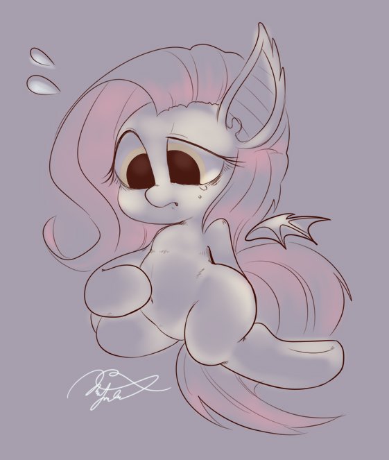 Safe Artist Oc Ponys Fluttershy Bat Pony Pegasus Pony