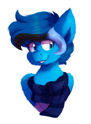 Size: 772x1051 | Tagged: safe, artist:crownedspade, oc, oc only, oc:june, pegasus, pony, bust, clothes, male, portrait, scarf, simple background, solo, stallion, transparent background