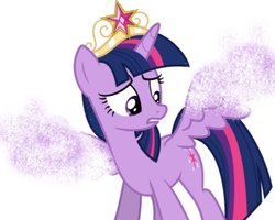 Size: 1028x821 | Tagged: safe, edit, twilight sparkle, alicorn, pony, g4, abuse, avengers: infinity war, big crown thingy, disintegration, i don't feel so good, imminent death, jewelry, regalia, twilight sparkle (alicorn), twilybuse, wings