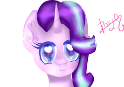 Size: 5000x3500 | Tagged: safe, artist:sweethearts11, starlight glimmer, pony, g4, bust, female, heart eyes, portrait, simple background, solo, white background, wingding eyes