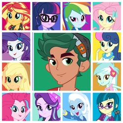 Size: 1936x1936 | Tagged: safe, edit, editor:php77, applejack, bon bon, fluttershy, juniper montage, lyra heartstrings, pinkie pie, rainbow dash, rarity, sci-twi, starlight glimmer, sunset shimmer, sweetie drops, timber spruce, trixie, twilight sparkle, equestria girls, equestria girls specials, g4, my little pony equestria girls: better together, my little pony equestria girls: legend of everfree, my little pony equestria girls: mirror magic, my little pony equestria girls: movie magic, official, geode of telekinesis, humane five, humane seven, humane six, magical geodes, mane six