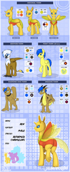 Size: 1024x2478 | Tagged: safe, artist:jcosneverexisted, oc, oc only, oc:orion, oc:ren the changeling, changedling, changeling, diamond dog, dragon, griffon, pony, butt, looking back, male, patreon, plot, reference sheet, reward, solo, yellow changeling