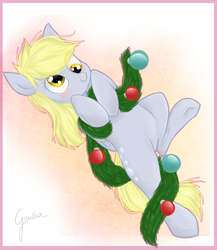 Size: 1024x1182 | Tagged: safe, artist:breathly, derpy hooves, pegasus, pony, g4, christmas ornament, decoration, female, looking at you, mare, solo
