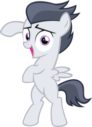 Size: 3127x4290 | Tagged: safe, artist:red4567, rumble, pegasus, pony, g4, bipedal, colt, looking at you, male, simple background, smiling, solo, transparent background, vector, wings