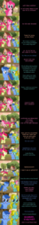 Size: 2000x11287 | Tagged: safe, artist:mlp-silver-quill, apple bloom, archer (character), pinkie pie, rarity, scootablue, sun glimmer, earth pony, pegasus, pony, unicorn, comic:pinkie pie says goodnight, g4, clubhouse, comic, crusaders clubhouse, cutie mark crusaders, freakout, optometrist, orchard, palette swap, pegasus archer, prank, recolor, screaming, thumbnail is a stick, tree