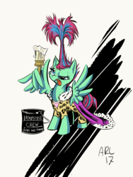 Size: 1024x1365 | Tagged: safe, artist:lytlethelemur, oc, oc only, oc:gimbal lock, pegasus, pony, axe head hair, hair gel, rockstar hair, roleplaying is magic, solo