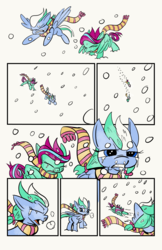 Size: 6600x10200 | Tagged: safe, artist:lytlethelemur, oc, oc only, oc:gimbal lock, oc:rally point, pegasus, pony, absurd resolution, comic, comic preview, female, filly, roleplaying is magic, snow