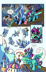 Size: 6600x10200 | Tagged: safe, artist:lytlethelemur, oc, oc only, oc:gimbal lock, oc:rally point, pegasus, pony, comic:fly with me, littlepartycomics, absurd resolution, comic, female, filly, flying, roleplaying is magic