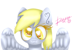 Size: 5000x3500 | Tagged: safe, artist:sweethearts11, derpy hooves, pony, g4, bust, female, heart eyes, portrait, simple background, solo, wavy mouth, white background, wingding eyes
