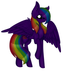 Size: 2906x3299 | Tagged: safe, artist:mimihappy99, oc, oc only, oc:spectra sus, pegasus, pony, female, high res, mare, rainbow hair, simple background, solo, transparent background