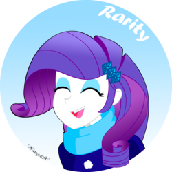Size: 2000x2000 | Tagged: safe, artist:xan-gelx, rarity, equestria girls, g4, clothes, eyes closed, female, happy, high res, open mouth, scarf, solo