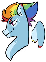 Size: 807x1085 | Tagged: safe, artist:snoozebox, rainbow dash, pony, g4, alternate hairstyle, bust, female, profile, solo